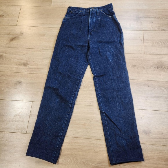 Wrangler Pants - Vintage Wrangler Jeans Womens 9/10x31 Blue High Rise Bareback Western Denim